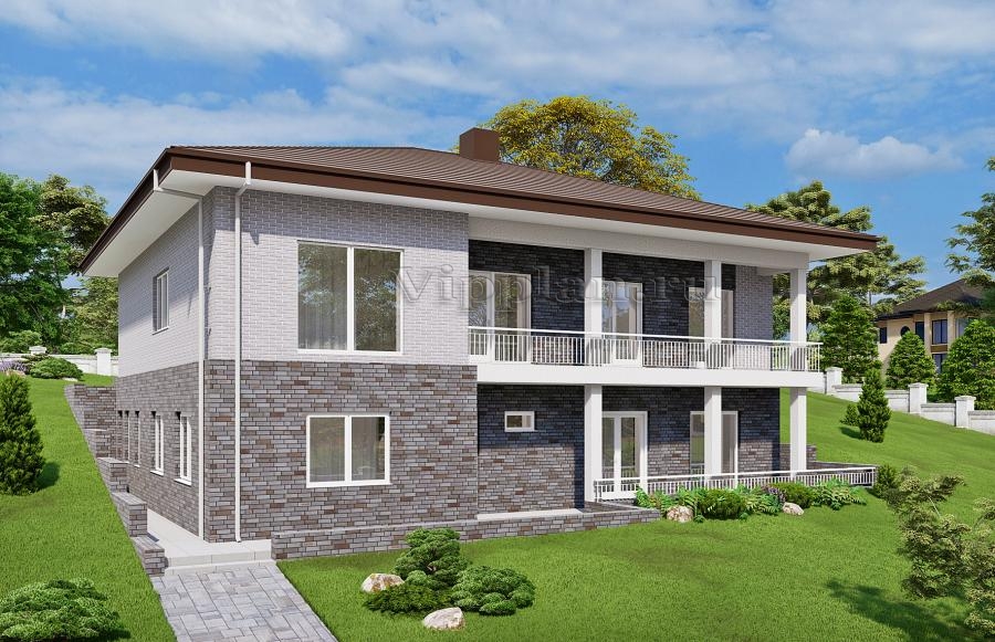 Одноэтажный дом с цокольным этажом и пятью спальнями